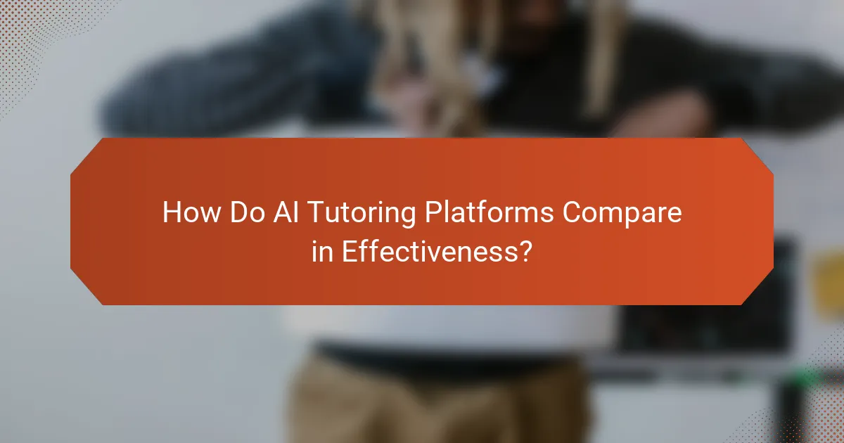 How Do AI Tutoring Platforms Compare in Effectiveness?
