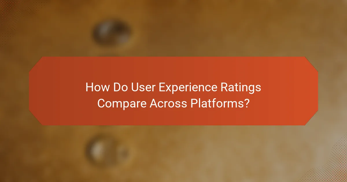 How Do User Experience Ratings Compare Across Platforms?